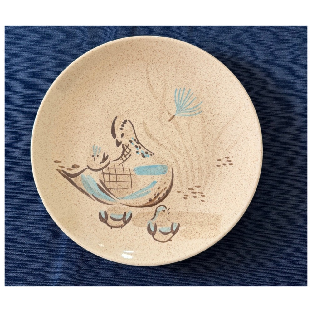 Red Wing Bob White Quail Dinner Plate Hand Painted Vintage MCM 1950 1960  142